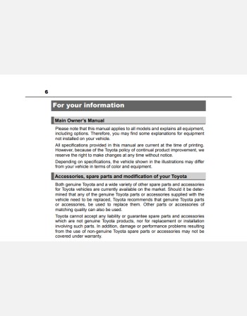 toyota prius 2018-2019 owners manual rhd and lhd